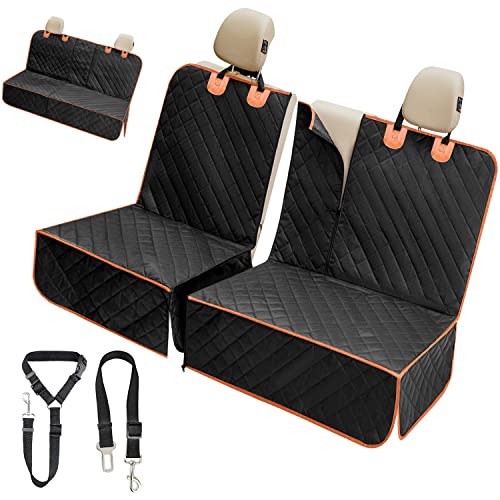 IVY&LANE Dog Car Seat Cover for Back Seat,Conversible 2-in-1 Waterproof Front Seat Cover,Heavy-Duty & Scratchproof Car Seat Protector Cover for SUVs,Trucks and Sedans,Large - color: Black, size: Large