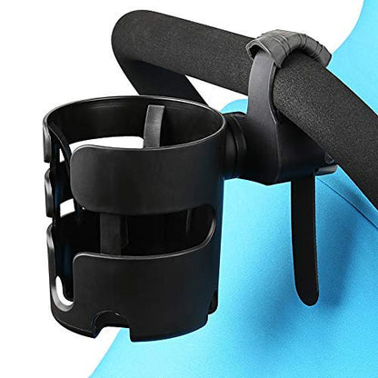 Accmor Stroller Cup Holder with Adjustable Strap, 360 Degree Rotatable Universal Cup Holder for Uppababy, Nuna, Doona Stroller, Drinks Holder for Wheelchair, Walker, Rollator