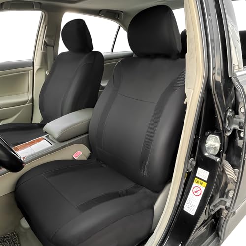 Car Seat Cover Full Sets, 9PCS Waterproof Vehicle Front and Rear Split Bench Covers with 3D Foam Back Support, Breathable Auto Seat Protective Accessories, Universal for SUV RV Truck (Black) - color: Black