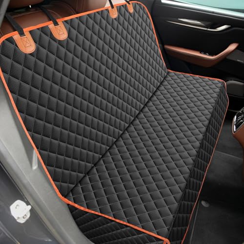 MIXJOY Dog Seat Cover for Back Seat Waterproof Dog Seat Covers for Cars, Car Seat Protector for Dogs, Nonslip Back Seat Cover for Trucks & SUV - color: Black, size: 53"W x 47"L