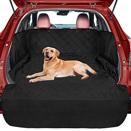 FunniPets SUV Cargo Liner for Dog, Water-Resistant Pet Cargo Cover with Side Flaps and Bumper Protector, Non-Slip Trunk Mat for Standard SUVs and Vans, Universal Fit Medium Size, Black - color: Black, size: Standard / Mid-Size Series