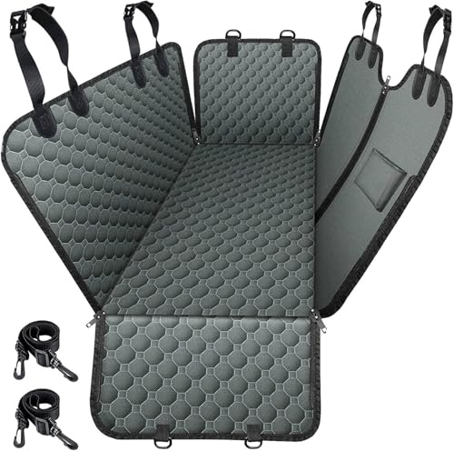 Mancro Dog Car Seat Cover for Back Seat, 2026 Upgraded 600D Heavy Duty Waterproof & Scratch-Resistant Dog Hammock for Car, Back Seat Pet Cover for Dogs with Sedan, Trucks and SUVs, Standard, Grey - color: Grey, size: Standard (54" W x 55" L)