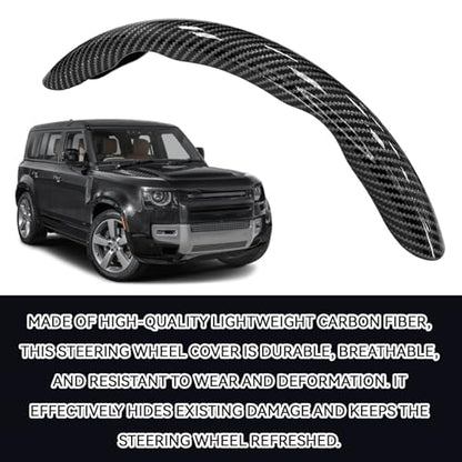3PCS Carbon Fiber Steering Wheel Cover, Anti-Slip & Segmented Design, Snap on Car Steering Wheel Cover, Universal 99% Vehicle Wrap Grip Protector, Car Interior Accessories (Black) - color: BLACK