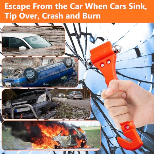 Car Window Breaker Hammer and Seat Belt Cutter 2-in-1, Car Accessories, Emergency Escape Tool, Safety Glass Breaker, Automotive Safety Essentials, Truck Accessories, 2 Packs - color: 2 Packs