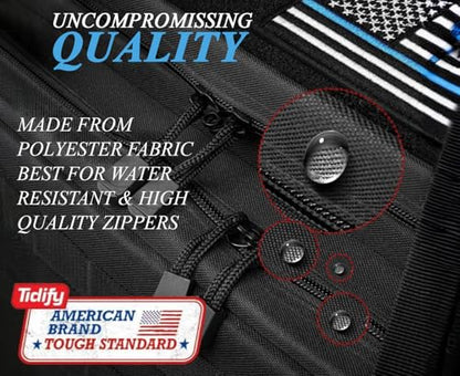 Patrol Bag Used By Law Enforcement Police Gear and Military Grade - Water Resistant Police Officer Duty Bag - Heavy Duty Car Front Seat Organizer with Multiple Storage Space