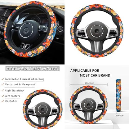 Beach Starfish 12 Pack Car Seat Covers Full Set Steering Wheel Covers Set Handbrake Gear Cover Car Accessories Set for Cars Seat Covers Fit for Truck Vans Suvs - color: Beach Starfish
