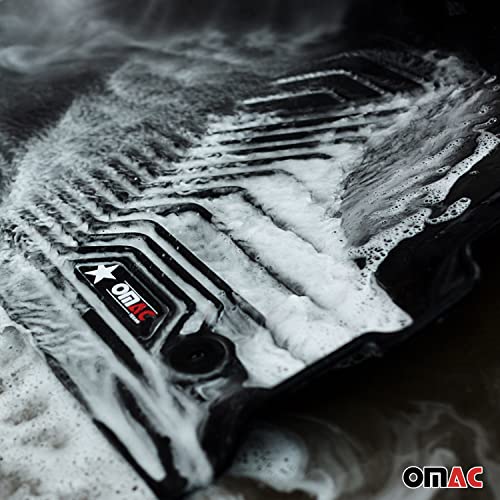 OMAC Premium Floor Mats for Hyundai Palisade 2020-2025 Car Mats All Weather 3D Custom Fit Rubber Mat Waterproof Odorless TPE Floor Liners Laser Measured Non-Slip (Black) - size: Floor Mats Set