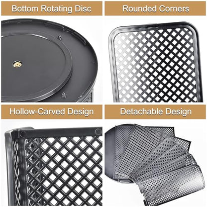 Cup and Lid Organizer, 360° Rotatable Coffee Cup Holder for Disposable Plastic and Paper Cups of 5 to 16 oz, 4 Compartments Detachable Countertop Cup Dispenser Coffee Station, Black - color: Black