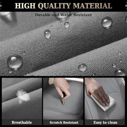 Coverado Chevy Silverado Oxford Rear Seat Covers, Fit for Chevy Silverado GMC Sierra 2007-2013 & 2019-2026 1500, 2020-2026 2500HD 3500HD Crew Double Extended Cab(Flat Rear, Gray)