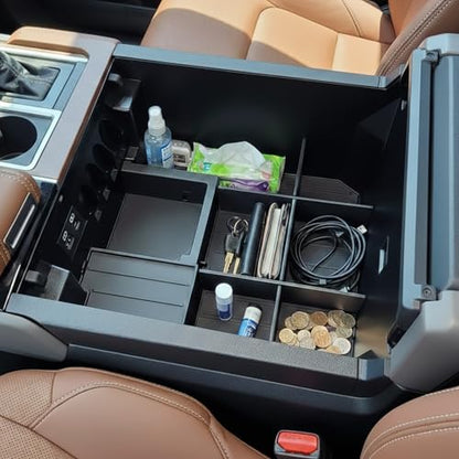 Vehicle OCD - Center Console Organizer for Toyota Tundra (2022-2026) / Toyota Sequoia (2023-2026) – Made in USA - NOT Compatible with Center Console Safe - SLX178 - size: 2022-2026, style: Center Console Organizer