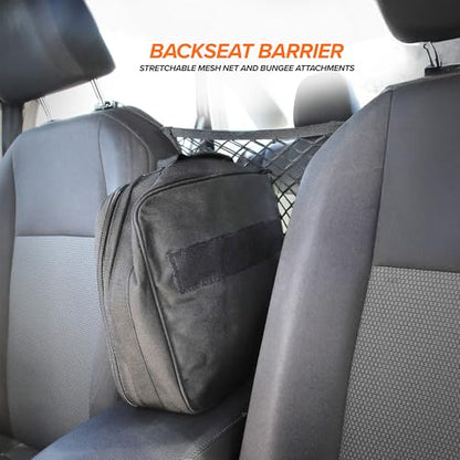 Armor All Front Seat Cargo Net Organizer, Super-Durable Expandable Nylon Material, Attaches to Headrest Post, Stretchable Net Car Organizer with Mesh Pocket, Universal Fit, Accessible Storage