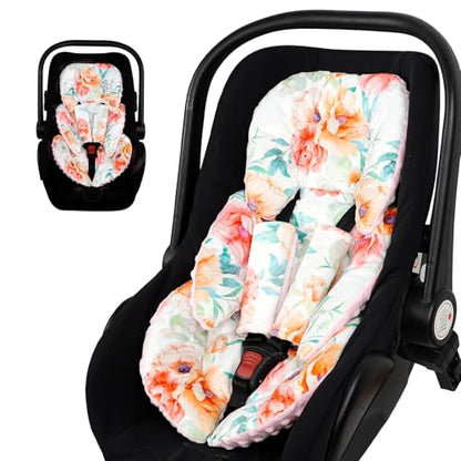 GFU Infant Stroller mat, Fits for Stroller, Swing, Flowers - color: Pink Flowers