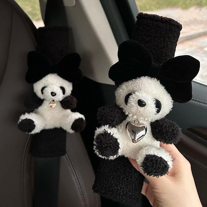 UNICOLD Soft Auto Seat Belt Cover Seatbelt Shoulder Pad Cushions 2 PCS for a More Comfortable Driving Universal Fit for All Cars and Backpack Cute Panda