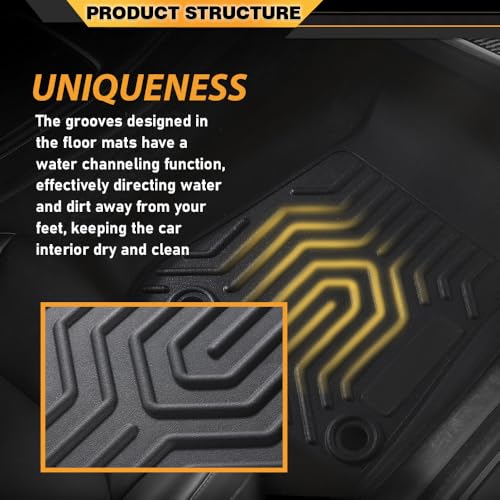 G-PLUS TPE Floor Mats Compatible with Jeep Wrangler JL Unlimited 4 Door 2018-2024(Not Fit for JK or 4XE) 1st & 2nd Row All Weather Car Liners Interior Accessories Cargo Liner - size: Fit Wrangler JL 2018-2024 | Black 3PCS