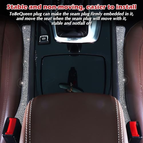 Briwill Bling Car Seat Gap Filler, 2 Pack Universal Fit for Car SUV Truck Handmade Crystal Rhinestone Diamond Car Gap Filler Bling Car Accessories for Women(Silver) - color: B-Silver