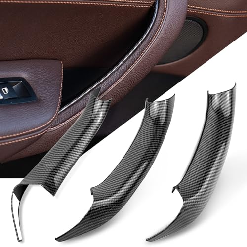 Jaronx Compatible with BMW X3/X4 Door Handle Covers, 3PCS Left/Right Interior Door Pull Handle Covers for BMW X3 F25 2010-2016, X4 F26 2014-2017 (Carbon Fiber Pattern) - color: Carbon, size: 3 Pieces