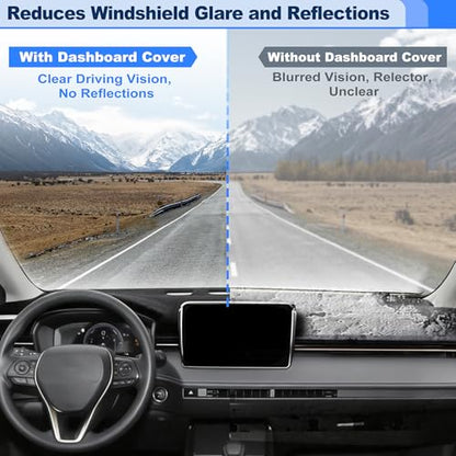 Dashboard Cover for Toyota Corolla 2019-2026 Interior Polyester Dash Cover Mat Pad Carpet Non-Slip Dashboard Protector Sunshine UV & Heat Resistant Black - style: for Toyota Corolla 2019-2026