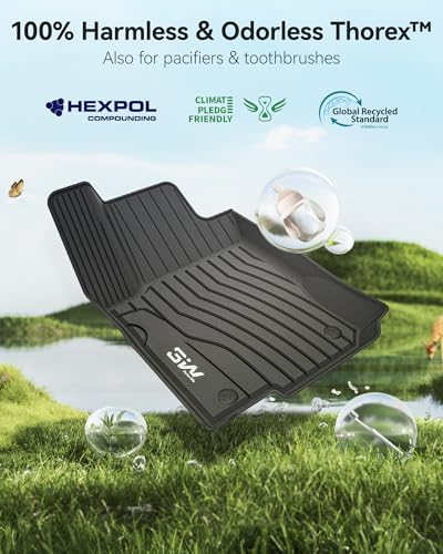 3W Floor Mats for 2012-2019 Benz ML/GL/GLE/GLS Series (ML/GL/GLE/GLS 350/450/550/63 AMG), TPE All Weather Custom Fit Floor Liner for 1st and 2nd Row Full Set Car Mats, Black - size: 5. Benz ML/GLE/GLS|12-19|Floor Mats Upgrade