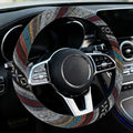 Boho Car Steering Wheel Cover, Ethnic Style Steering Wheel Covers Protector, Bohemian Anti-Slip Breathable Linen Auto Wheels Cover Fits 15 Inch, Universal Interior Car Accessories (Style D) - color: Style D