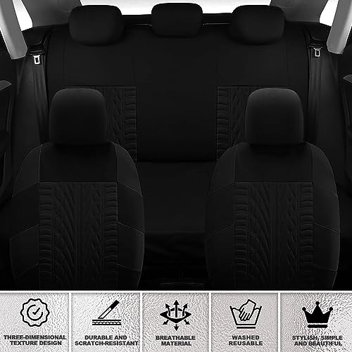 17 Car Seat Cover Full Set for Women,Universal Car Seat Cover,Plush Steering Wheel Cover,Fluffy Soft Wool Handbrake Gear,Suspension Accessories Full SUV((Patterned Black - color: Patterned Black