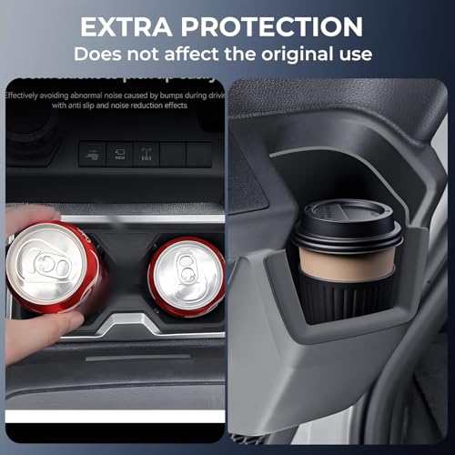 Cup Holder Inserts for Toyota 4Runner 2026 2025 6th Gen, Interior Accessories Center Console Front & Rear Cup Holders Covers Protector for 2025-2026 4 Runner, Black - style: Fits for 2025-2026 4Runner, Full Set