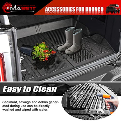 Mabett Cargo Liner Non-Slip Mat for Ford Bronco Accessories, All-Weather Protection Trunk Mat Fit Bronco 2026 2021-2025 4-Door Black - size: Truck Mats