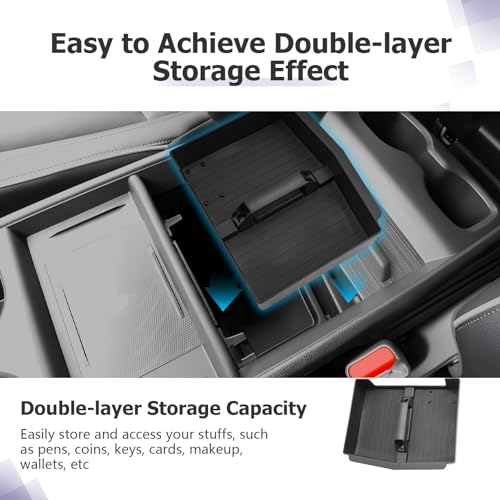 LUWU 2018-2026 Odyssey Center Console Organizer Compatible with 2018-2024 2025 2026 Odyssey Accessories Armrest Console Organizer Armrest Insert Tray Odyssey 2026 Accessories Black (NOT FOR LX)