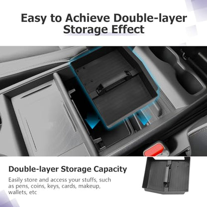 LUWU 2018-2026 Odyssey Center Console Organizer Compatible with 2018-2024 2025 2026 Odyssey Accessories Armrest Console Organizer Armrest Insert Tray Odyssey 2026 Accessories Black (NOT FOR LX)