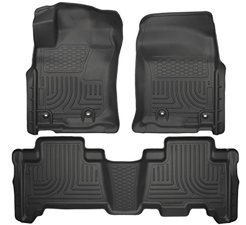 Husky Liners Weatherbeater Floor Mats | Fits 2013 - 2024 Toyota 4Runner; 2014 - 2024 Lexus GX460 | Front & 2nd Row, 3-pc Black - 99571