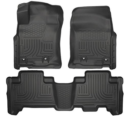 Husky Liners Weatherbeater Floor Mats | Fits 2013 - 2024 Toyota 4Runner; 2014 - 2024 Lexus GX460 | Front & 2nd Row, 3-pc Black - 99571