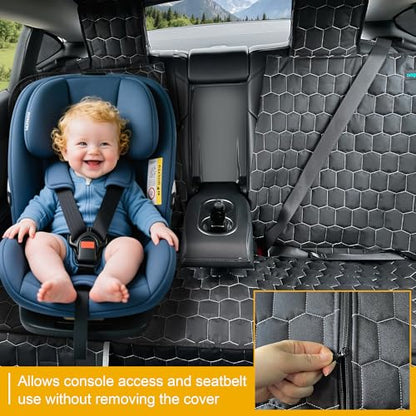 Meginc Dog Car Seat Covers for Tesla Model 3,100% Waterproof Back Seat Cover for Cars Armrest Compatible Nonslip Car Rear Seat Protector for Dogs & Kids, Easy Clean Tesla Model 3 Accessories - size: Bench-model 3