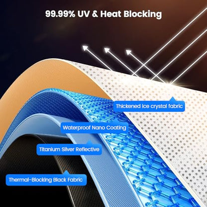 Windshield Sun Shade Umbrella for Toyota 4Runner 2010-2026, Upgraded Bendable Handle for Dashboard Protection, 10-Rib Ice Crystal Coating Sunshade for UV & Heat Block Accessories - size: For Toyota 4Runner 2010-2025-ICY