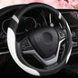Steering Wheel Cover for Women Leather Universal Steering Wheel Cover for Car 15 inch (White) - color: White