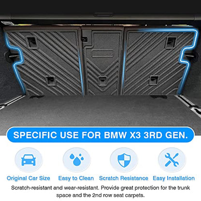 Powerty Backrest Mat for 2018-2024 BMW X3 G01 Accessories Rear Back Seat Protector TPE All Weather Second Row Seats Back Cover 3 Packs - size: Backrest Mat｜For｜18-24｜BMW X3