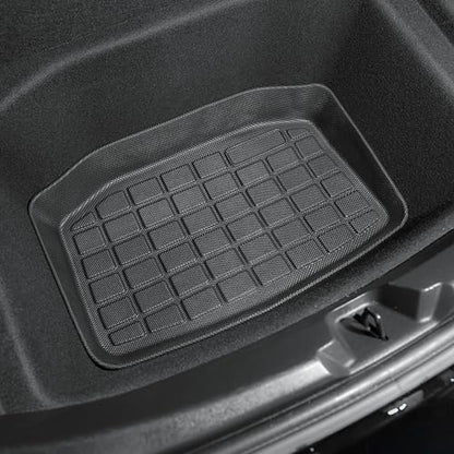 SUPER LINER Tesla Model 3 Floor Mats 2021 2022 2023 All-Weather Floor Mats Set (6 Pieces) | Custom Fit, Pet & Child-Friendly | Tesla Model 3 Cargo Liner Rear Cargo Tray Trunk Interior Accessories