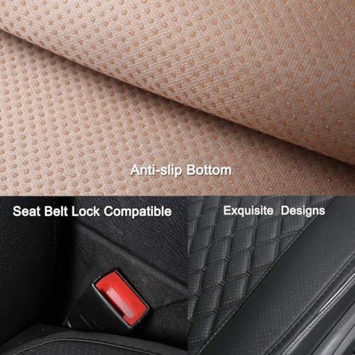 Black Panther Car Seat Cover, Luxury Car Protector, Universal Anti-Slip Driver Seat Cover with Partial Backrest Coverage (Middle Part Only) (1 Piece, Black) - color: 1Piece-Black