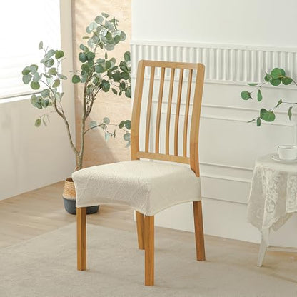 CRFATOP Jacquard Dining Room Chairs Seat Covers Set of 4 with Soft Bench Chair Cover Stretch Kitchen Chair Slipcover Washable Seat Cushion Slipcover Protector for Hotel Ceremony Banquet Wedding,B05 - color: Jacquard B05