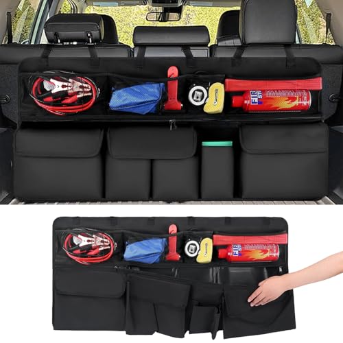Car Trunk Organizer, Upgraded Version Expand Space Hanging Trunk Organizer with Adjustable Straps, Collapsible Waterproof Suv Trunk Organizers, Sturdy Space Saver Frees for SUV, Truck