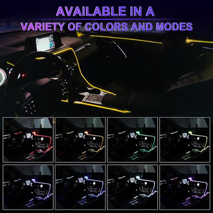 Smart Car LED Interior Lights with USB Port, LED Strip Fiber Optic Lights, Wireless App Control, Sync to Music, Car Accessories Gifts for Women and Men, 5 in 1 - size: 5 in 1- App Control