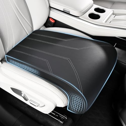 Car Seat Extender Leg Extender Support Cushion for Driver Seats Office Chair, Leather Carseat Leg Support for Long Drivers Universal Car Seat Cushion Legs Rest Pads-Light Black - color: Light Black