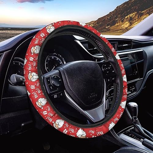 AFPANQZ Christmas Steering Wheel Covers Xmas Decor Car Accessories Cartoon Santa Claus Car Steering Wheel Covers Anti-Slip Soft Grip 14-15 inch Stretch-on Steering Wheel Protector Rrd - color: Christmas