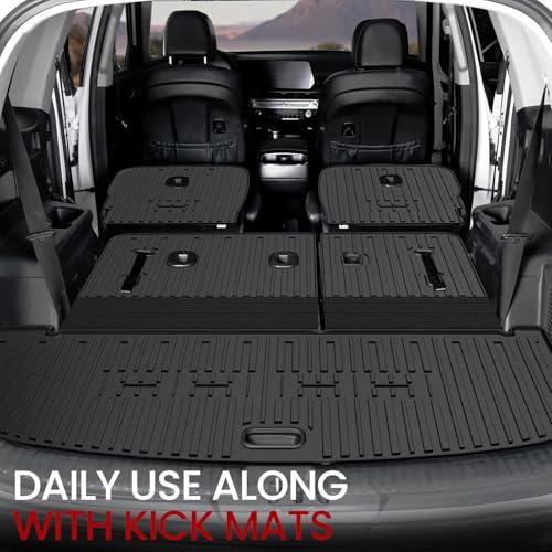 Kick Mats Backrest Mats for 2020-2024 2025 Kia Telluride 7 Passenger Captain Chairs Car Mats Accessories, All Weather TPE Interior Protector(2nd Row Backrest Mats)