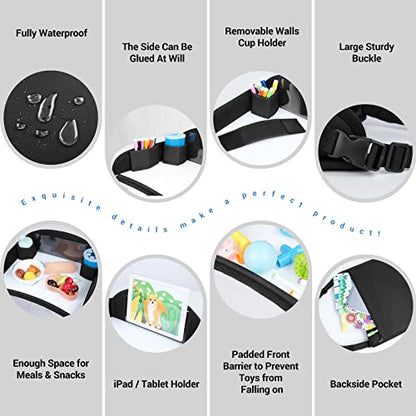 COOLBEBE Kids Travel Tray for Toddler Car Seat, Lap Tray, Carseat Table Tray for Kids, Travel Tray for Airplane, Black - color: Black-1