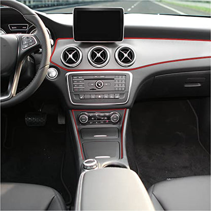 X AUTOHAUX Car Interior Trim Strip DIY Line Gap Door Edge Seal Protector Red 10m 3.28ft - color: Red
