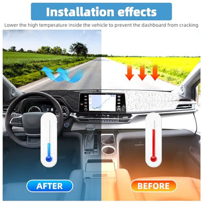Dash Cover Mat for Toyota Sienna 2021 2022 2023 2024 2025 Accessories Non-Slip Dashboard Cover Mat Sunshade UV Rays Protector Interior Accessories - size: Sienna 2021-2025