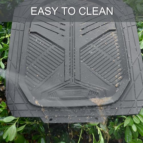 CAR PASS Heavy Duty Rubber Car Mats, Deepdish All Weather Floor Mats for Car Full Set, Universal Automotive Mats Trim to Fit for Sedans SUVs Trucks, Waterproof Anti-Slip Deep Tray 3 Pieces Dark Gray - color: Gray