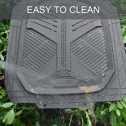 CAR PASS Heavy Duty Rubber Car Mats, Deepdish All Weather Floor Mats for Car Full Set, Universal Automotive Mats Trim to Fit for Sedans SUVs Trucks, Waterproof Anti-Slip Deep Tray 3 Pieces Dark Gray - color: Gray