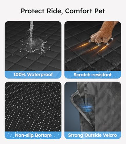 Wigoo Upgrade Soft Dog Car Seat Cover for Back Seat, [Protect Interior, Waterproof & Easy to Clean] Soft Bottom Backseat Dog Car Hammock,Fits Large Sedan SUV Truck Van, Size L, Black