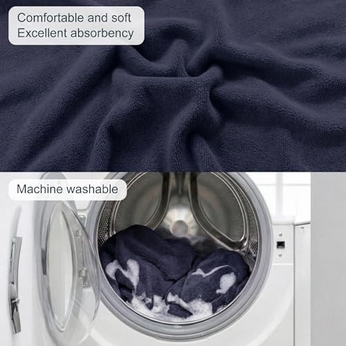 Car Seat Towel Cover, 2pcs Universal Front Seat Protector for Cars, SUVs and Trucks, Sweat Towel Car Seat Cover for Gym, Yoga, Swimming, Pets and Family Travel, Navy - color: Black