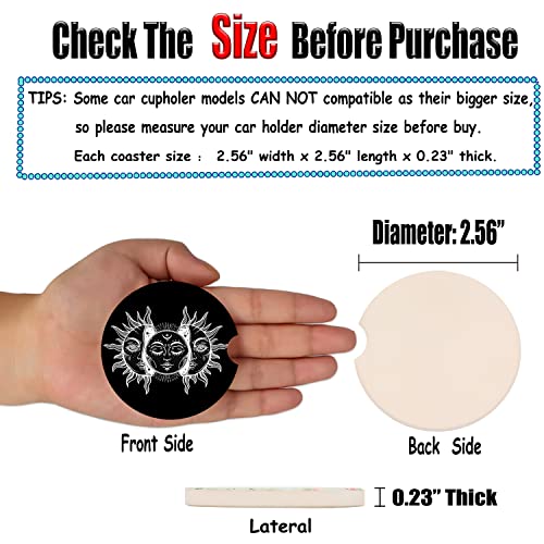 2.56" Absorbent Ceramic Coasters for Car, Auto Coasters for Cup Holder, Keep Cup Holders Clean and Dry, Easy Removal - color: Usa Flag